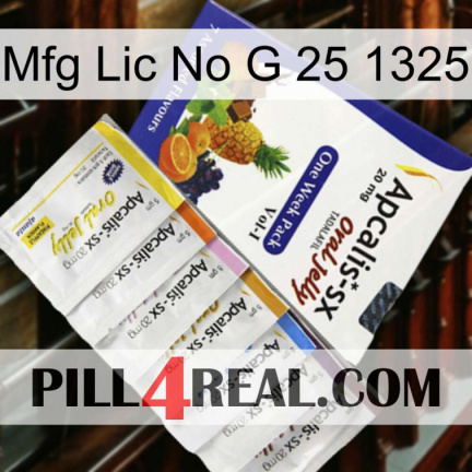Mfg Lic No G 25 1325 11